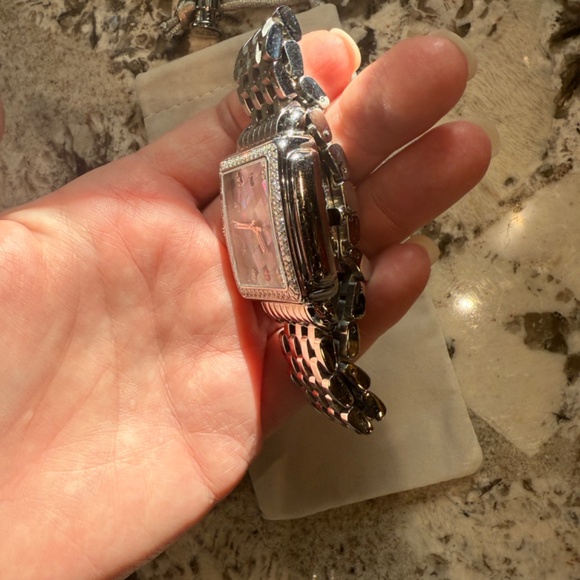 Super Rare Michele Large Deco Diamond Grey Mosaic Watch MW06T01A1977 - Picture 5 of 11